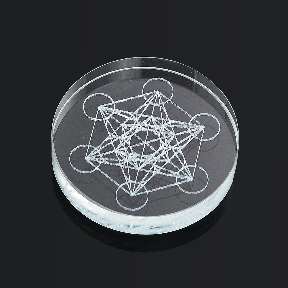 Paper Weight Crystal - Metatron Cube Espositore in cristallo Base