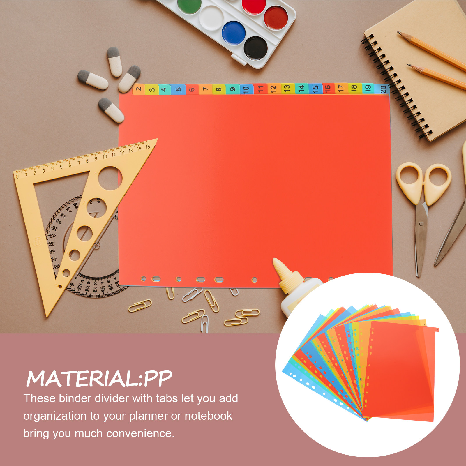 Tab Divider A4 - 20 Fogli Divisori A4 con linguette